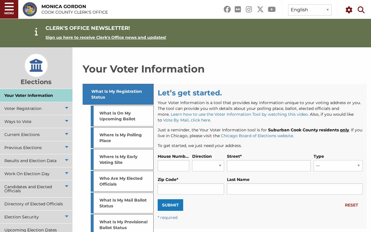 Cook County residents directory voter information source