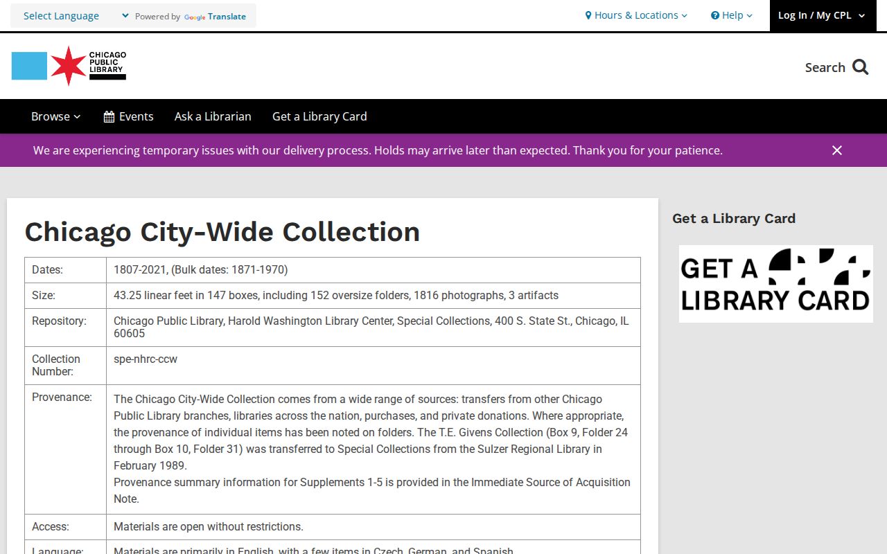 Cook County neighbors research in the Chicago City-Wide Collection
