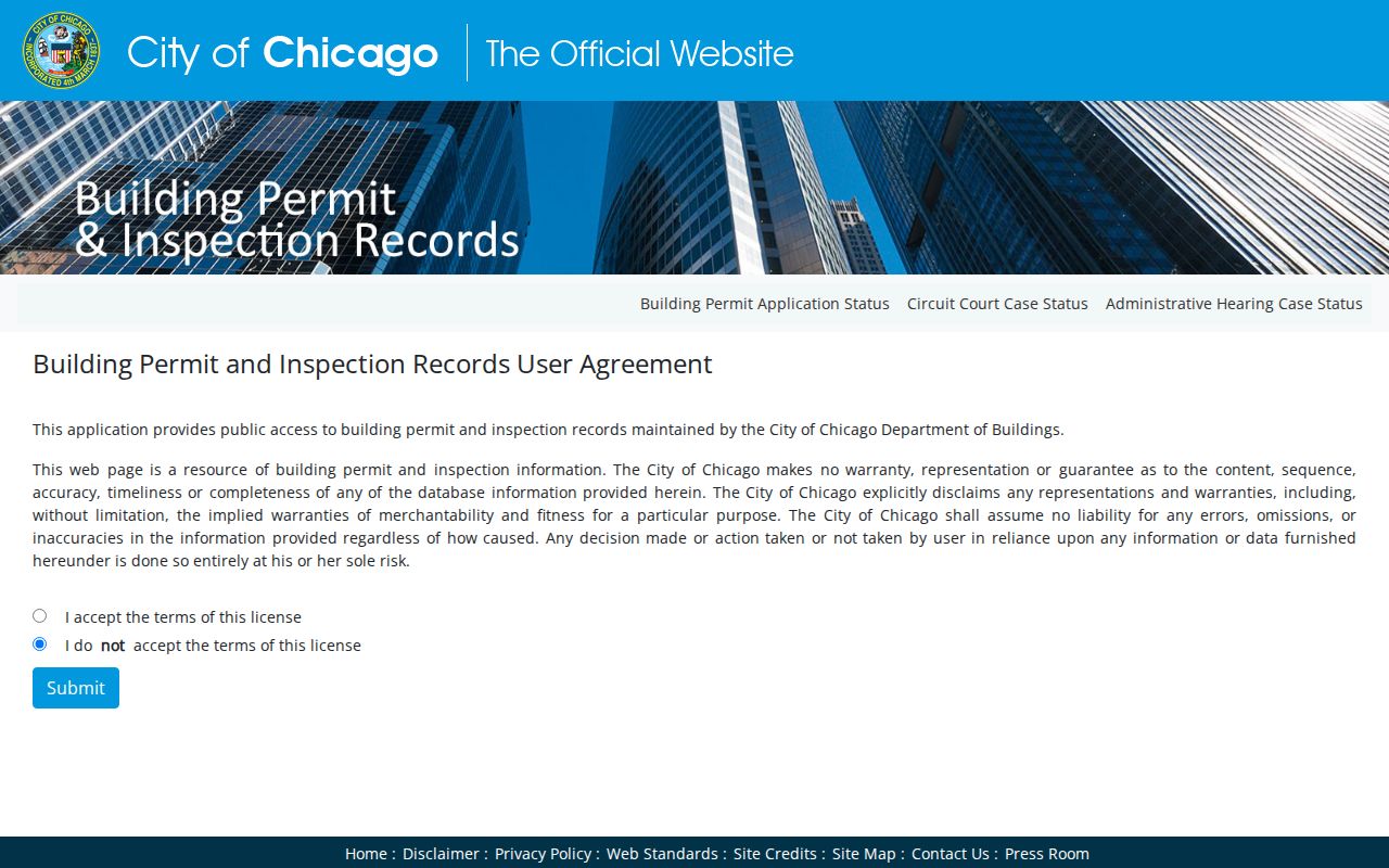 Chicago building records portal for Cook County street address research